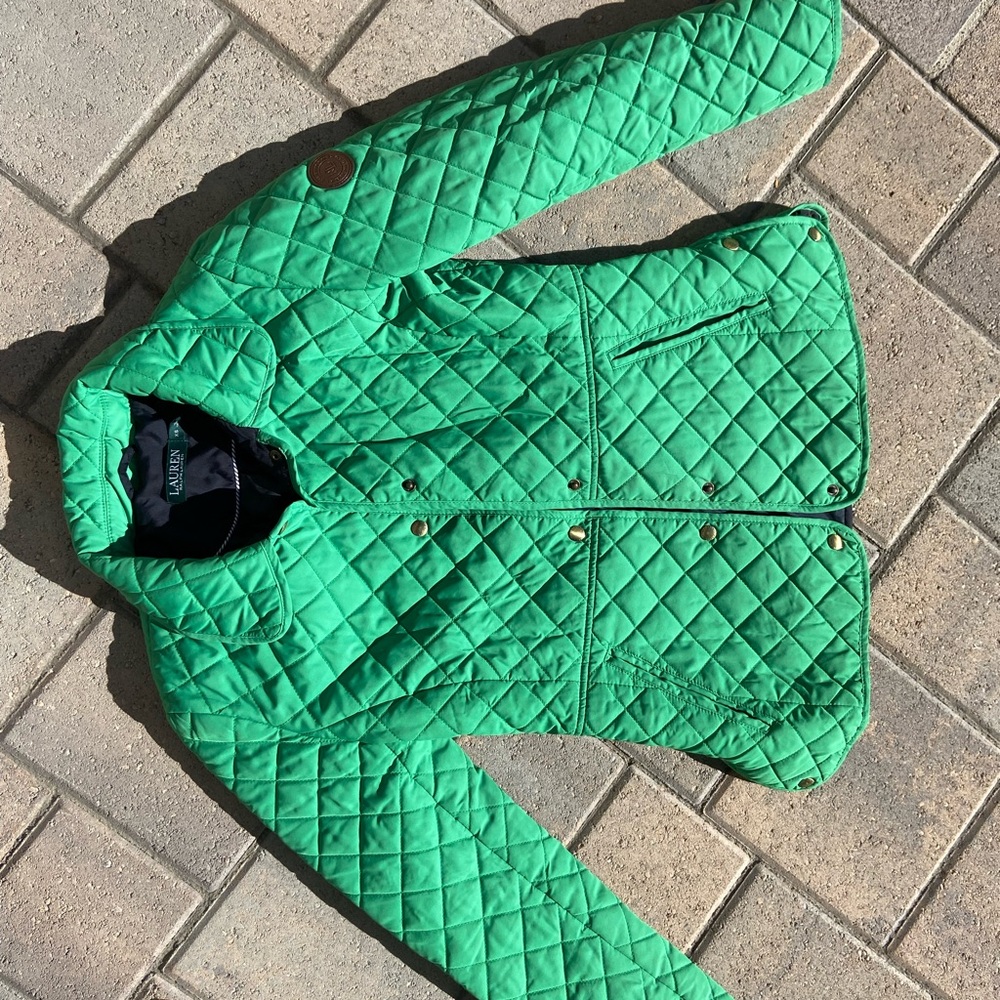 Ralph Lauren Vibrant Green Quilted Puffer Jacket